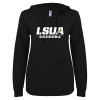 Thumbnail image for  ENZA Womens Black V Notch Raw Edge Fleece Hoodie
