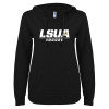 Thumbnail image for  ENZA Womens Black V Notch Raw Edge Fleece Hoodie