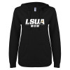 Thumbnail image for  ENZA Womens Black V Notch Raw Edge Fleece Hoodie