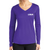 Thumbnail image for  Womens Purple Performance Long Sleeve V Neck Shirt