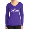 Thumbnail image for  Womens Purple Performance Long Sleeve V Neck Shirt