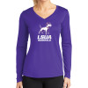 Thumbnail image for  Womens Purple Performance Long Sleeve V Neck Shirt