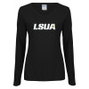 Thumbnail image for  Womens Black Long Sleeve V Neck Tee 