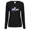 Thumbnail image for  Womens Black Long Sleeve V Neck Tee 