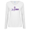 Thumbnail image for  Womens White Long Sleeve V Neck Tee