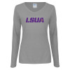 Thumbnail image for  Womens Grey Long Sleeve V Neck Tee 