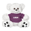 Thumbnail image for  Plush Big Paw 8 1/2 inch White Bear w/Purple Shirt