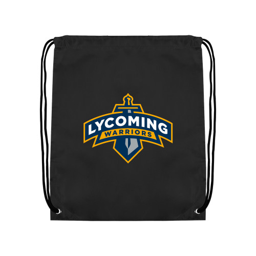 Black Drawstring Backpack - Lycoming Warriors Athletic Logo