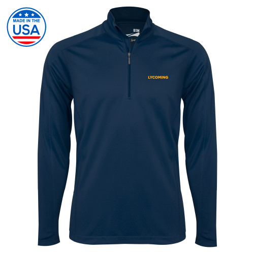  Syntrel Navy Interlock 1/4 Zip - Lycoming Wordmark