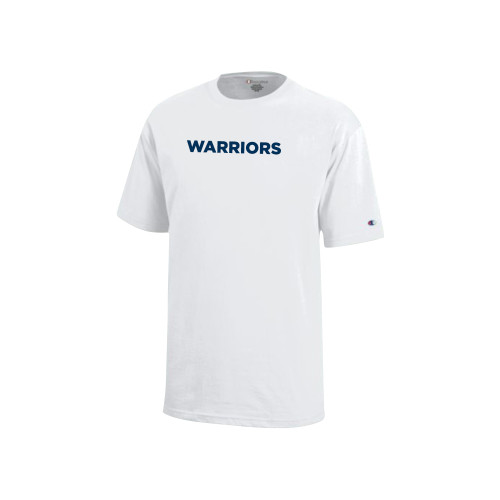  Champion Youth White Short Sleeve Tee - Lycoming Warriors Wordmark