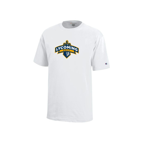  Champion Youth White Short Sleeve Tee - Lycoming Golf