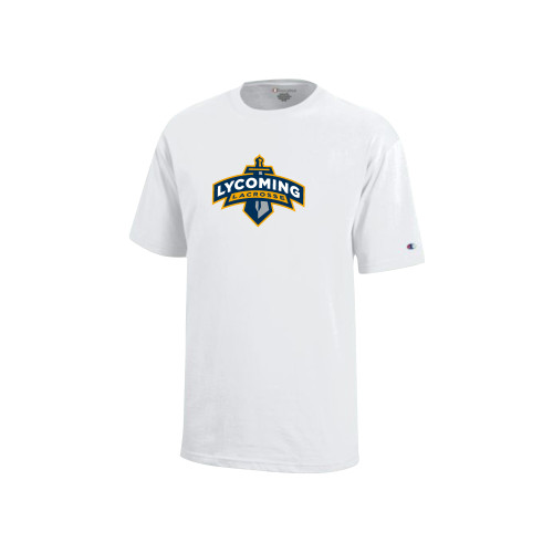  Champion Youth White Short Sleeve Tee - Lycoming Lacrosse