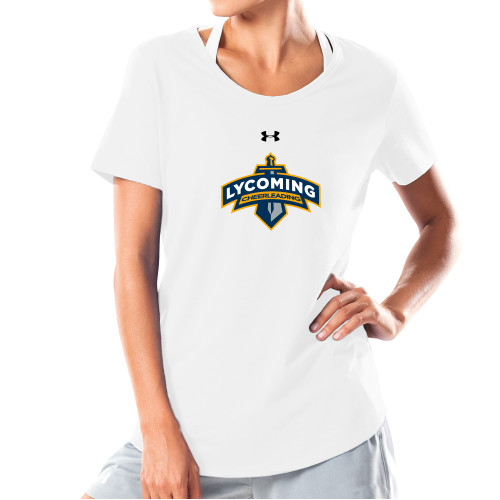  Under Armour Womens White Charged Cotton Tee - Lycoming Cheerleading Under Armour