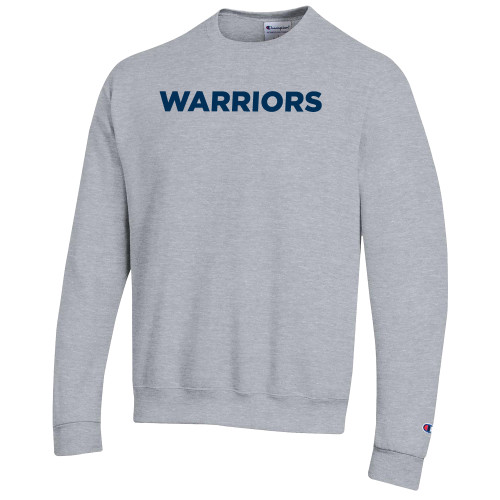  Champion Heather Grey Fleece Crew - Lycoming Warriors Wordmark