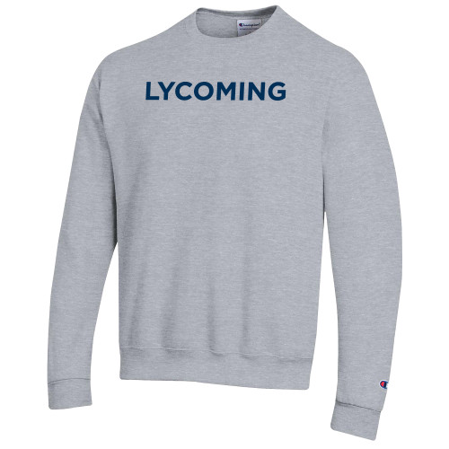  Champion Heather Grey Fleece Crew - Lycoming Wordmark