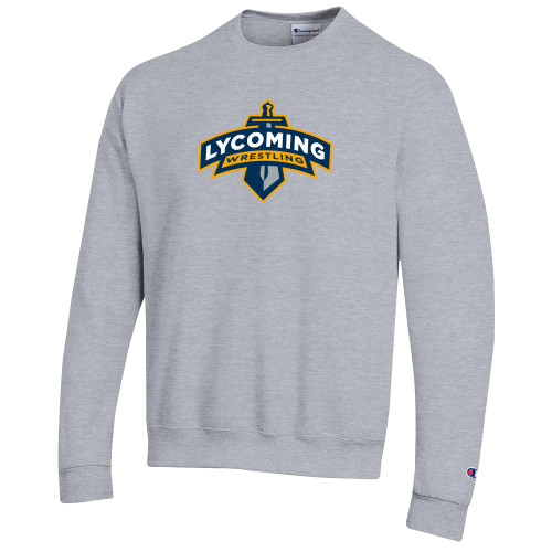  Champion Heather Grey Fleece Crew - Lycoming Wrestling