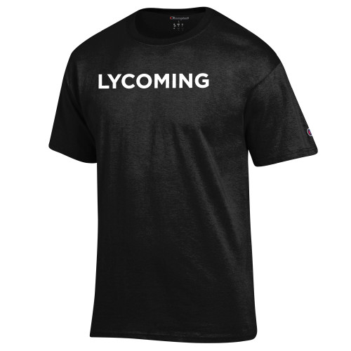  Champion Black T Shirt - Lycoming Wordmark
