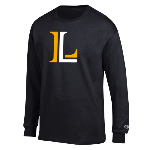  Champion Black Long Sleeve T Shirt - Lycoming Athletic L