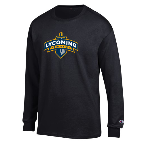  Champion Black Long Sleeve T Shirt - Lycoming Athletics