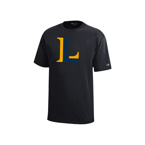  Champion Youth Black Short Sleeve Tee - Lycoming Athletic L