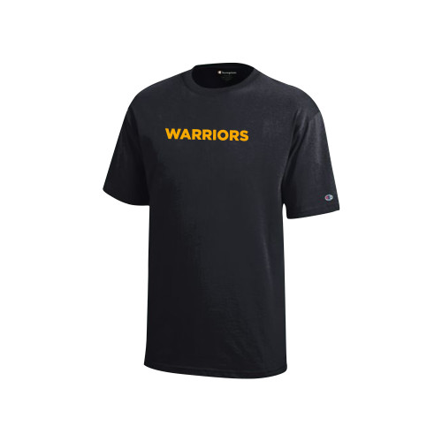  Champion Youth Black Short Sleeve Tee - Lycoming Warriors Wordmark