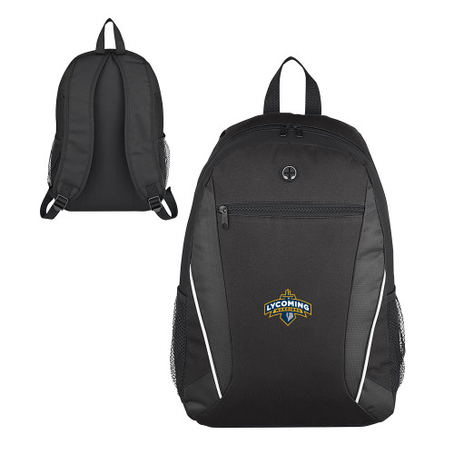  Homerun Black Computer Backpack - Lycoming Warriors Athletic Logo