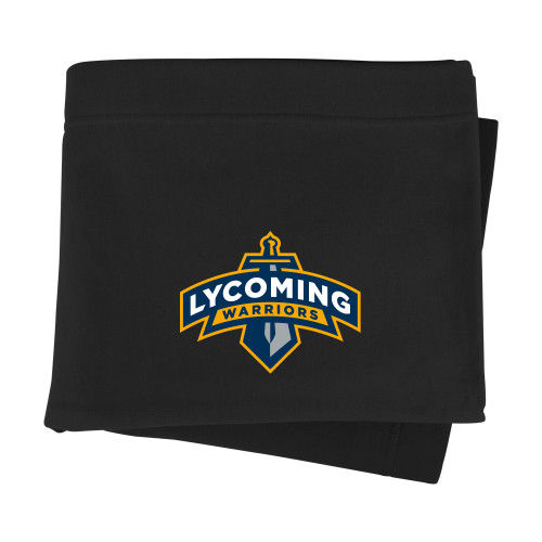  Black Sweatshirt Blanket - Lycoming Warriors Athletic Logo