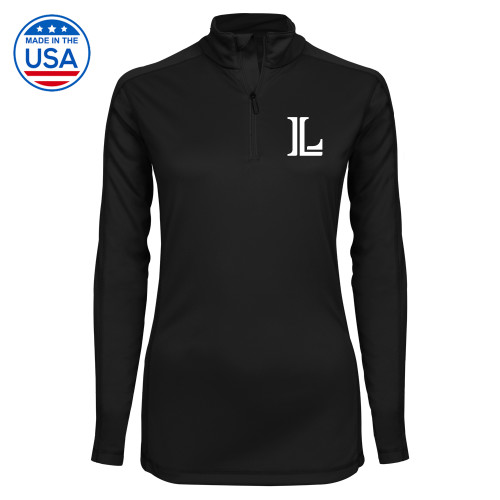  Syntrel Womens Black Interlock 1/4 Zip - Lycoming Athletic L