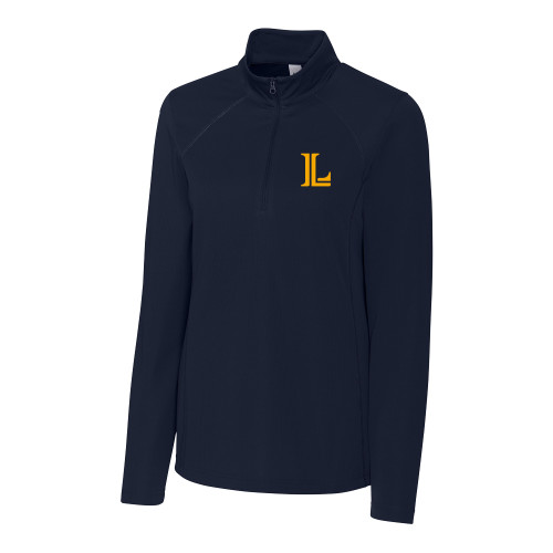  C&B Womens Dark Navy Clique Ice Pique Half Zip - Lycoming Athletic L