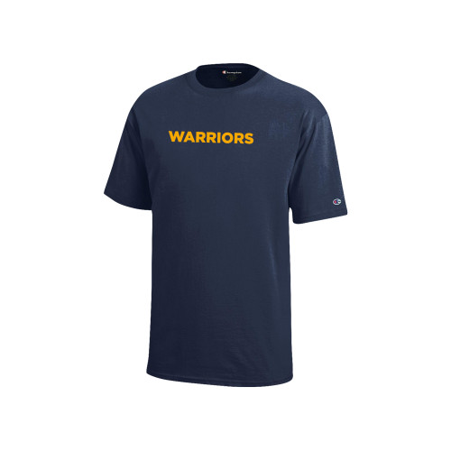  Champion Youth Navy Short Sleeve Tee - Lycoming Warriors Wordmark