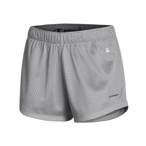  Champion Womens Grey Mesh Short - Lycoming Wordmark