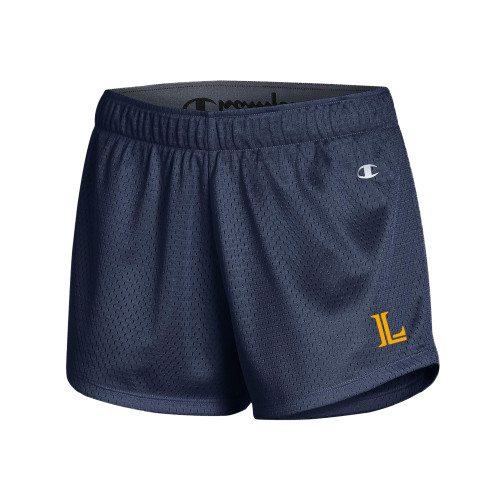  Champion Womens Navy Mesh Short - Lycoming Athletic L