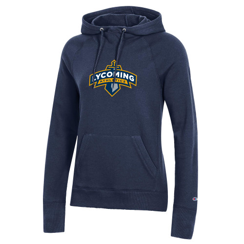  Champion Womens Navy Pull Over Hood - Lycoming Athletics