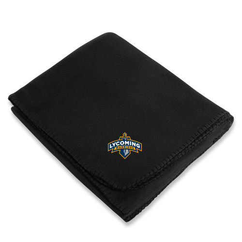  Black Arctic Fleece Blanket - Lycoming Warriors Athletic Logo