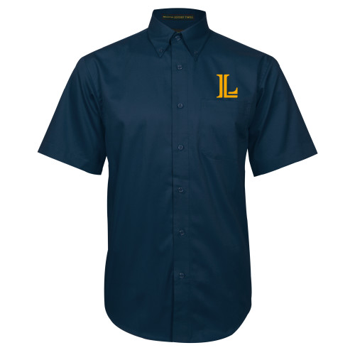  Navy Twill Button Down Short Sleeve - Lycoming Athletic L