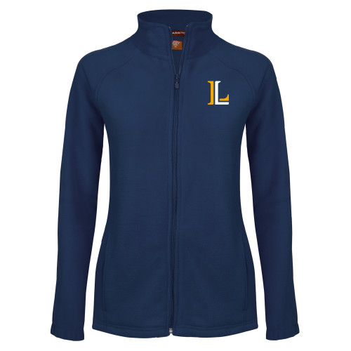  Womens Navy Fleece Full Zip Jacket - Lycoming Athletic L