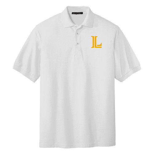  White Silk Touch Polo - Lycoming Athletic L