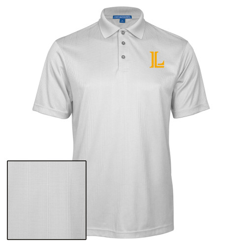  White Performance Fine Jacquard Polo - Lycoming Athletic L