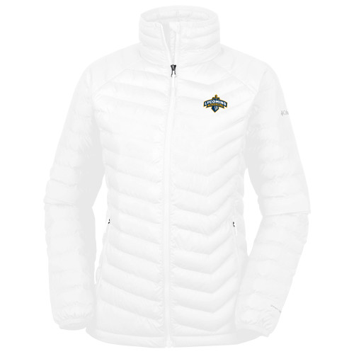  Columbia Womens White Powder Lite Jacket - Lycoming Warriors Athletic Logo