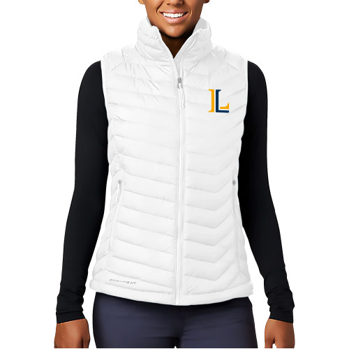  Columbia Womens White Powder Lite Vest - Lycoming Athletic L