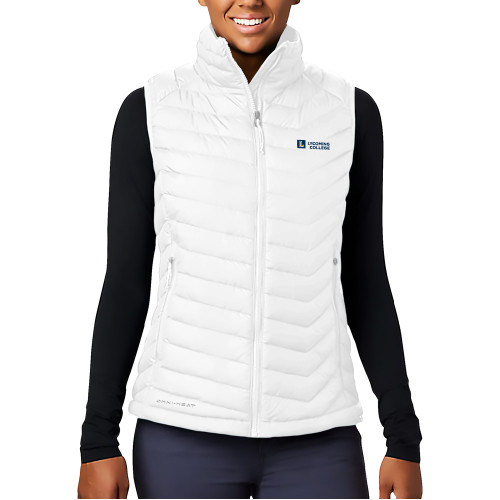 Columbia Womens White Powder Lite Vest - Lycoming Institutional Logo Horizontal