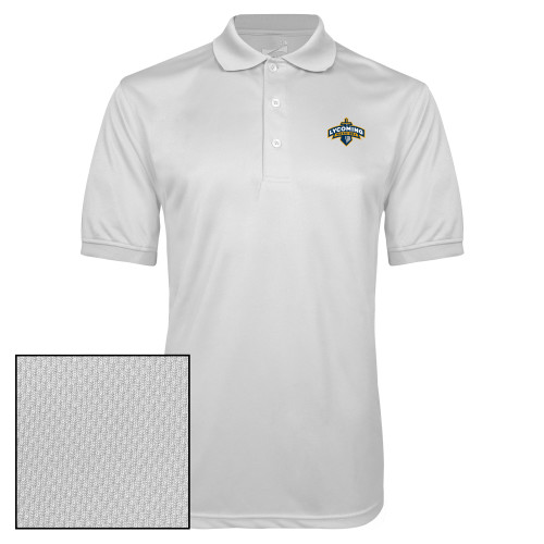  White Dry Mesh Polo - Lycoming Warriors Athletic Logo