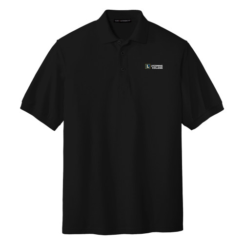  Black Silk Touch Polo - Lycoming Institutional Logo Horizontal