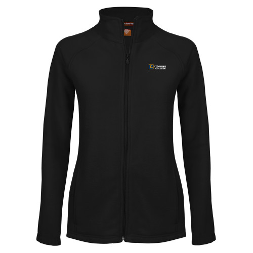  Womens Black Fleece Full Zip Jacket - Lycoming Institutional Logo Horizontal