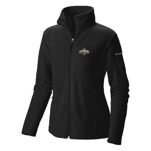  Columbia Womens Full Zip Black Fleece Jacket - Lycoming Warriors Athletic Logo