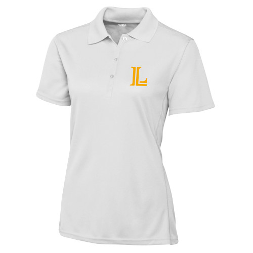  C&B Womens White Clique Ice Pique Polo - Lycoming Athletic L