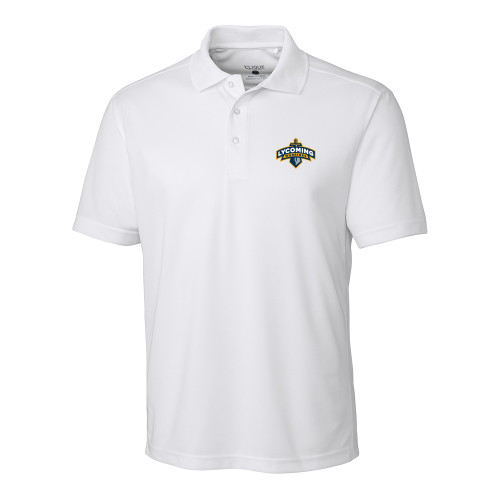  C&B White Clique Ice Pique Polo - Lycoming Warriors Athletic Logo