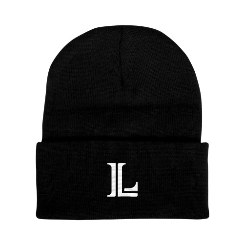  Black Knit Beanie w/Cuff - Lycoming Athletic L