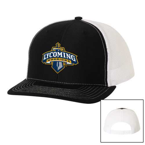  Richardson Black/White Trucker Hat - Lycoming Warriors Athletic Logo