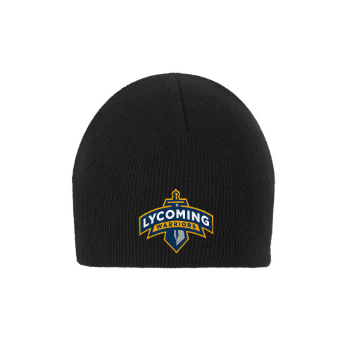  Black Knit Beanie - Lycoming Warriors Athletic Logo